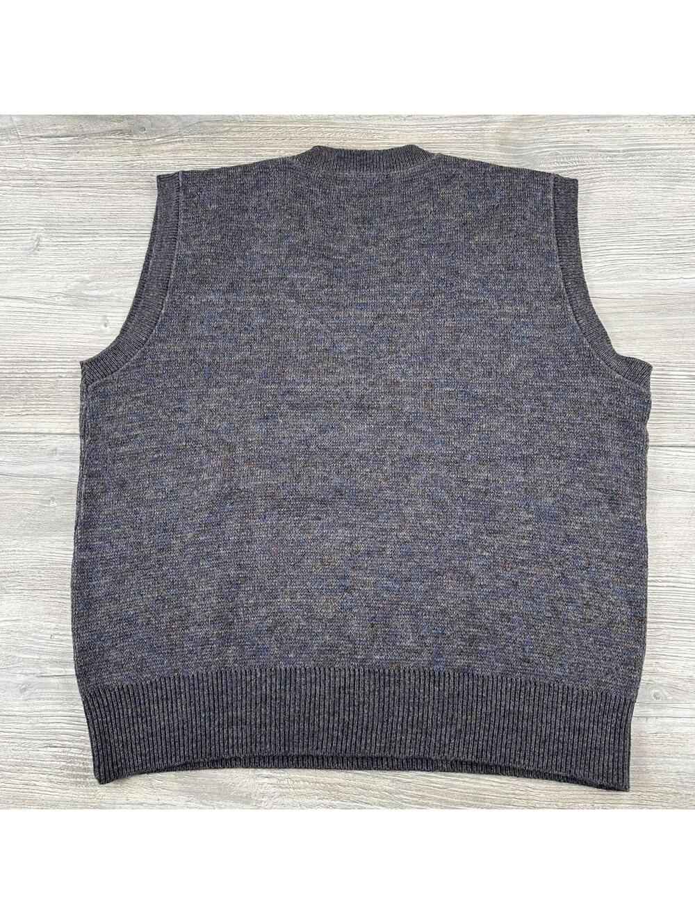 VTG Jantzen Sweater Vest Mens XL Navy/Gray Striped Golf Knicker Wool Blend USA - Picture 6 of 6
